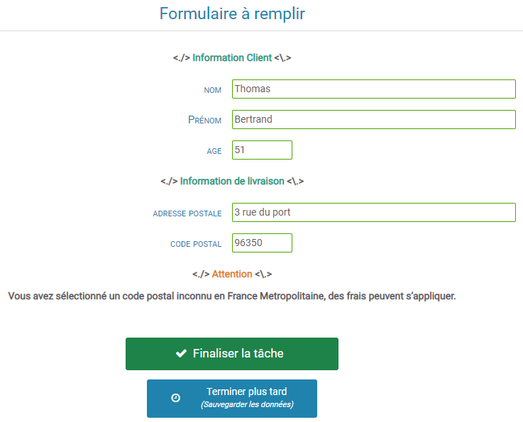 exemple de code HTML de formulaire